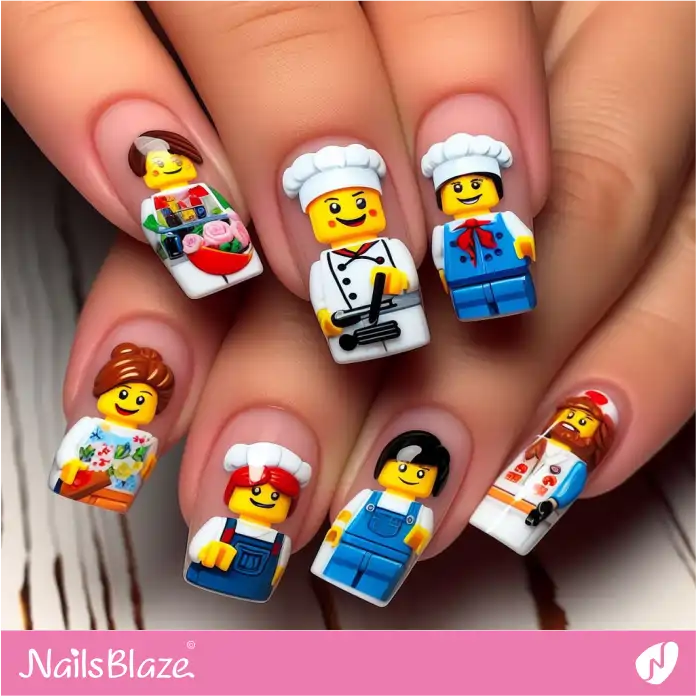 LEGO Chef Minifigures Nail Art | Game Nails - NB2739